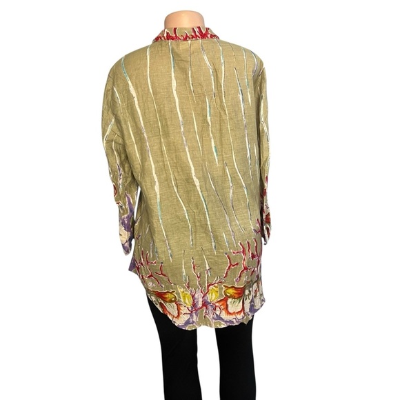 Antica Sartoria Nautical Shirt Blouse Sea  Stars Beach Vacations Resort - Picture 10 of 12